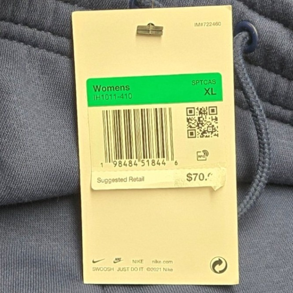 Nike Womens XL Phoenix Fleece Wide Leg Sweatpants Navy Blue High Rise Standard - Picture 9 of 14